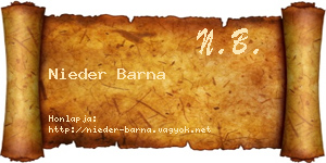 Nieder Barna névjegykártya