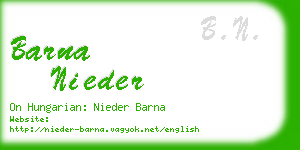 barna nieder business card